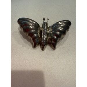 Vintage Hecho‎ En Mexico 925 Sterling Silver Butterfly Brooch Pin